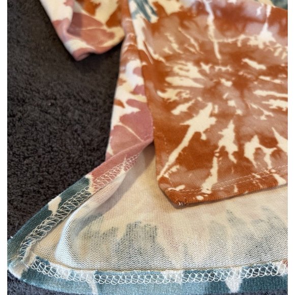 Generation Woman's Large Soft Loose Stretch Tunic Top Sunburst Tie Dye V-Neck T8 - Picture 6 of 6